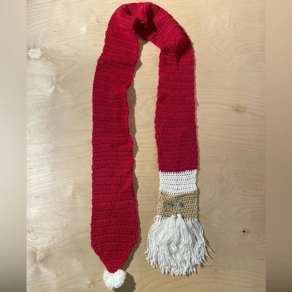 Red and White Crochet Santa Scarf (OT)